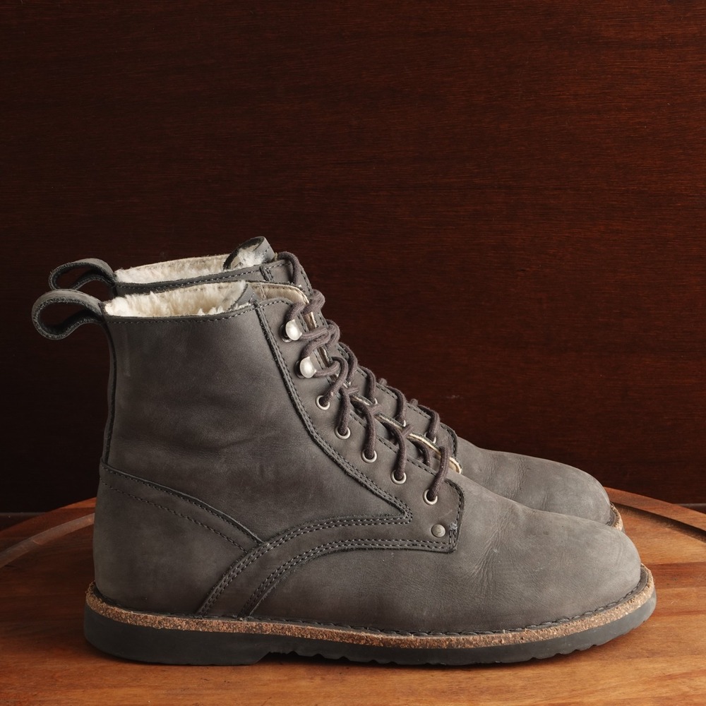 Birkenstock Bryson Shearling Boots Unisex SZ EU 41 W10 M8 Gray Leather Gorpcore